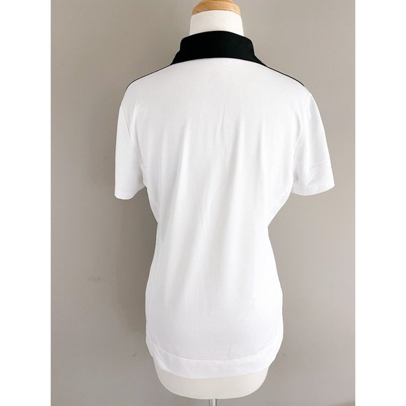 Tail Activewear White Black Short Sleeve 1/2 Zip Athletic Golf Polo Medium - Picture 2 of 4